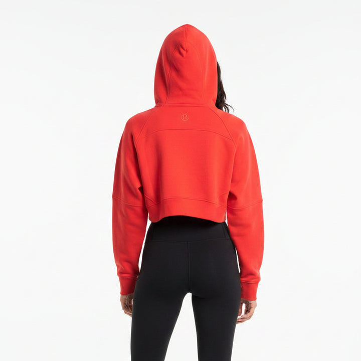 Lululemon Scuba Oversized 1/2 Zip Hoodie - Bright Red - Skorzie
