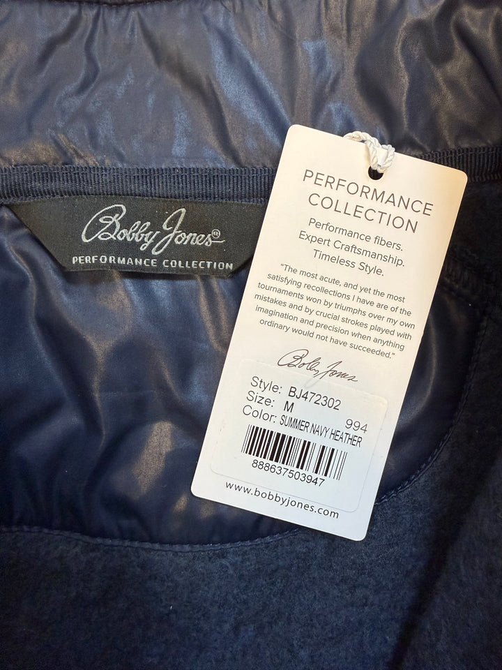 Bobby Jones Performance Full Zip Fleece Jacket - Summer Navy Heather - Medium