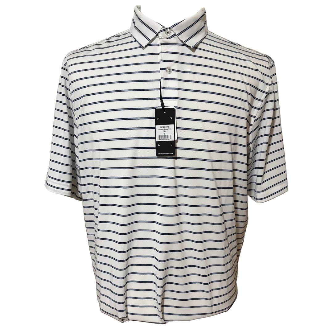 Straight Down Quintero Stripe Polo (w/logo) - Carolina - Skorzie