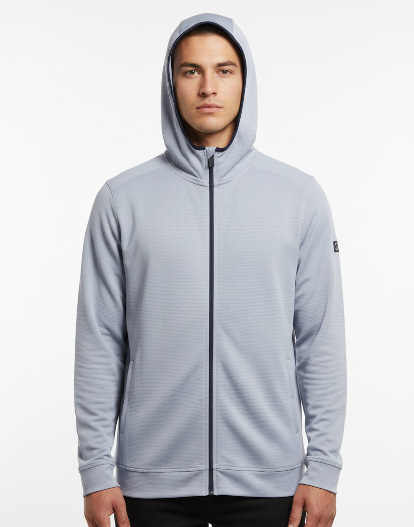 Straight Down Men's Golf Hoodie Condor Full Zip Blue Shade Size L