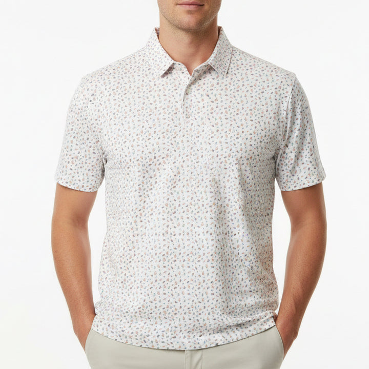Straight Down Men's Golf Polo Pimento Cheese White Size L