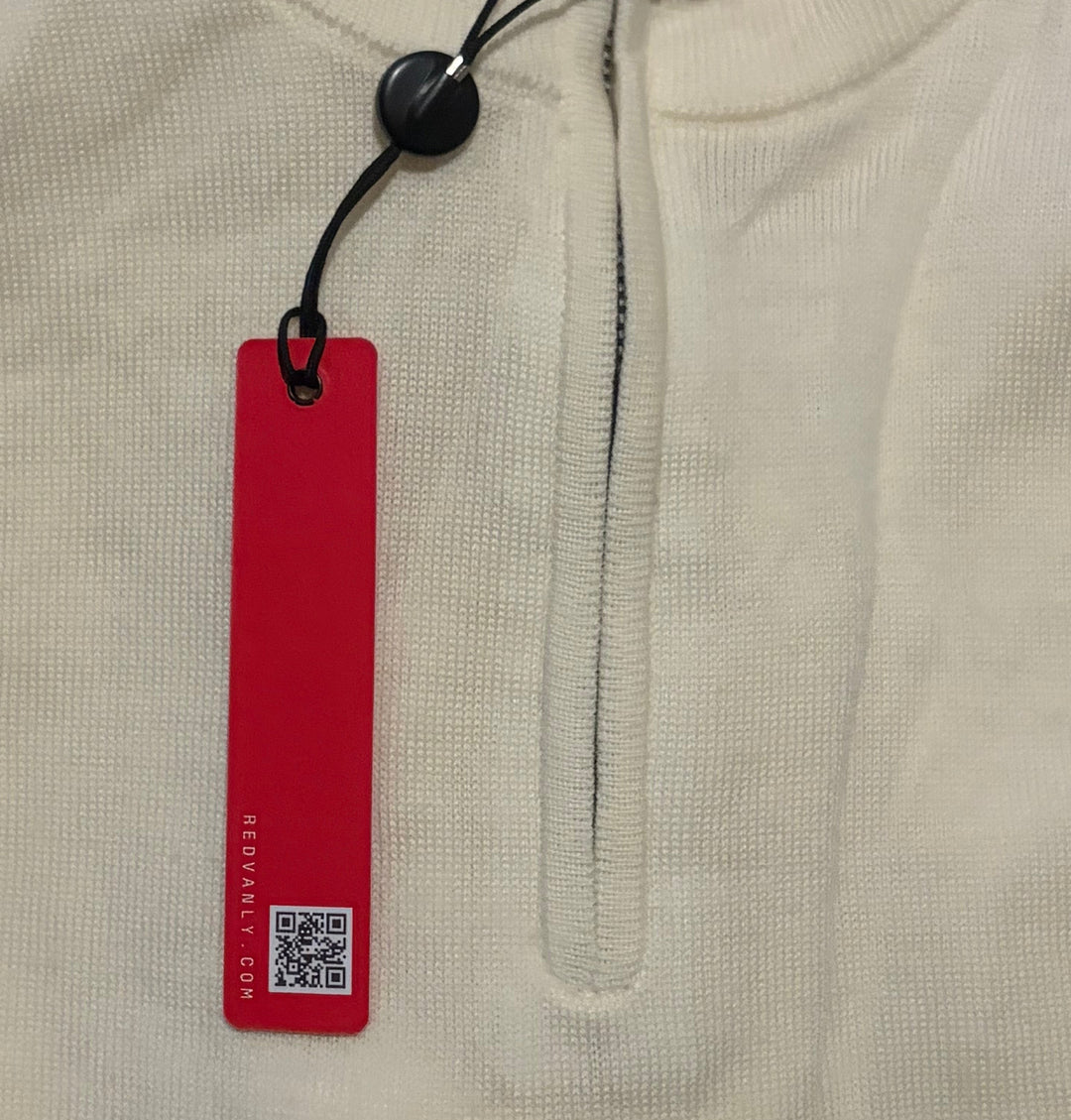 Redvanly Men's Golf Quarter Zip Maxton Merino Cream Size M