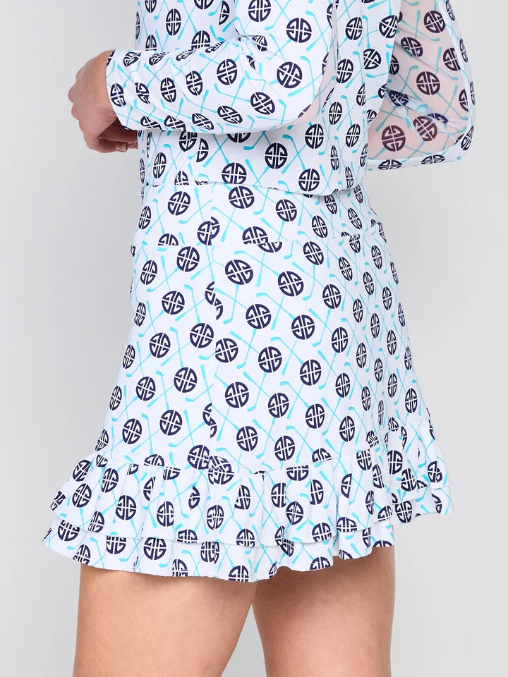 G-Lifestyle Womens Double Ruffle Skort - Blue Birdie - Skorzie