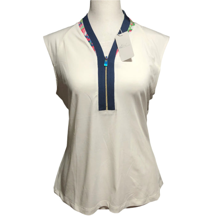 Greg Norman Vista Stretch Sleeveless Polo - White - Medium - Skorzie