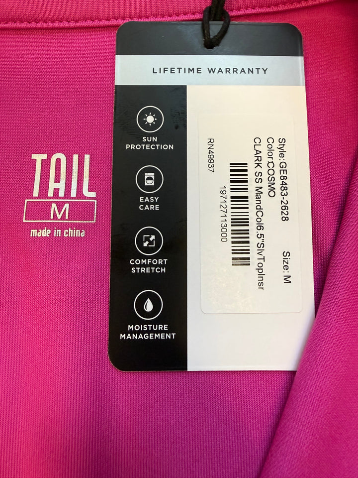Tail Short Sleeve Zip Mock Top - Cosmo - Medium