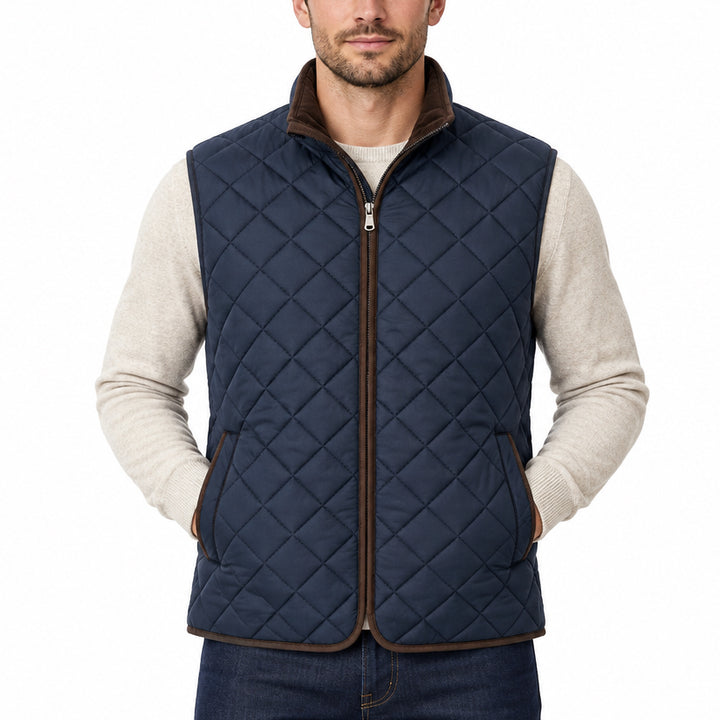 Collars & Co Men's Golf Puffer Vest Navy Size L
