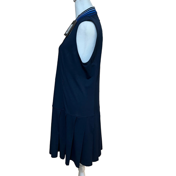 G/FORE Contrast Collar Pique Sleeveless Polo Golf Dress - Twilight