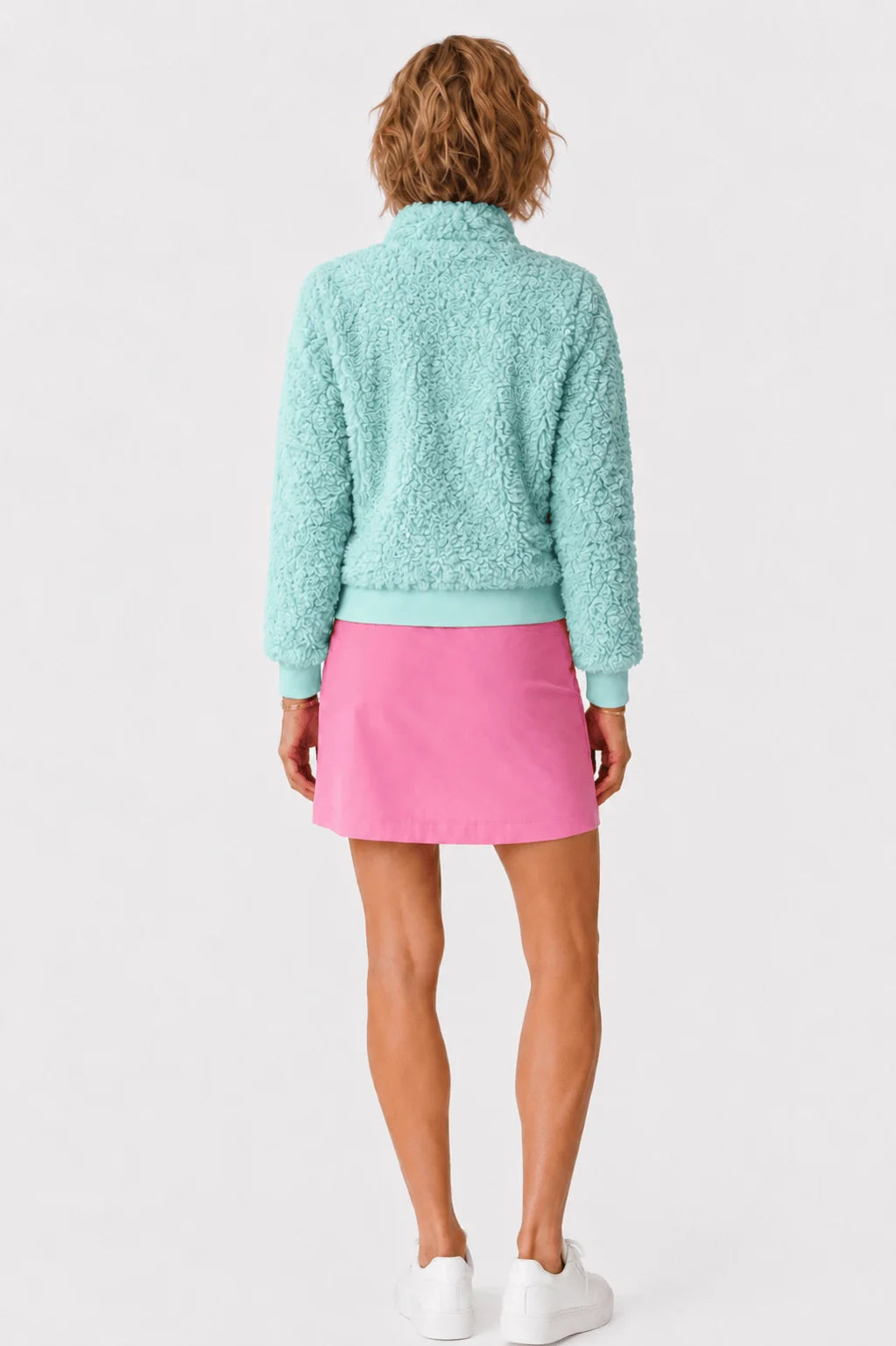 Amy Sport Womens Danni Bomber Jacket - Mint Mirage Sherpa