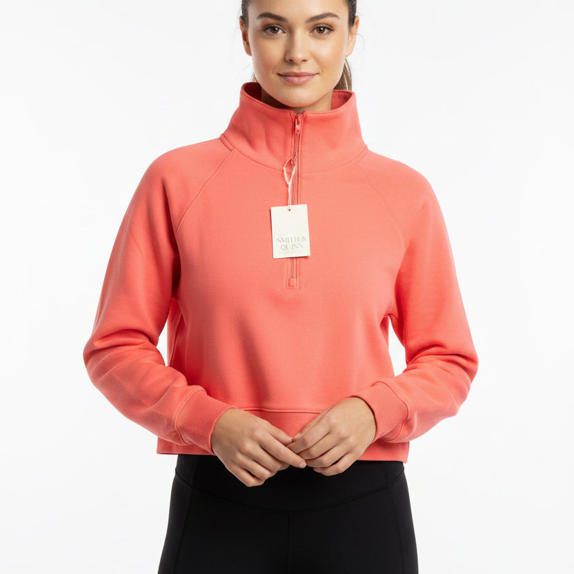 Smith & Quinn Women's Golf Pullover Nora Half Zip Rose Size XL