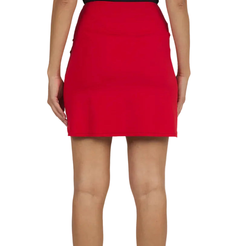 IBKUL Womens Kelsey Solid Skort (17') - Cherry - Small