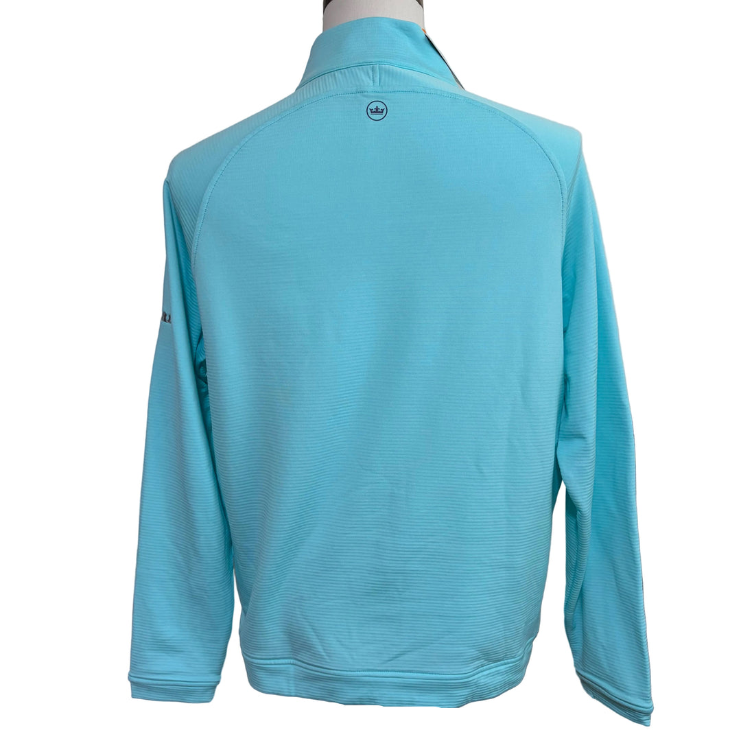 Peter Millar Beaumont Performance 1/4 Zip (w/logo) - Turquoise - Medium - Skorzie