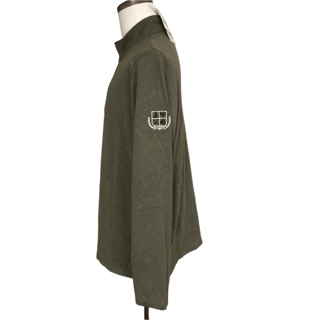 Adidas 3 Stripes 1/4 Zip (w/ logo) - Olive - Large - Skorzie