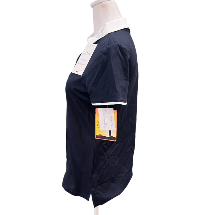 Swing Control V-Neck Velocity Polo - Navy - Small - Skorzie