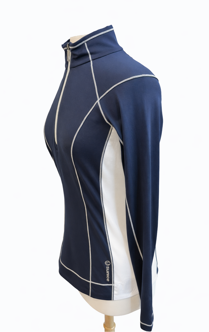 Sunice Women's Anna Half-Zip Knit Pullover - Midnight/Pure White