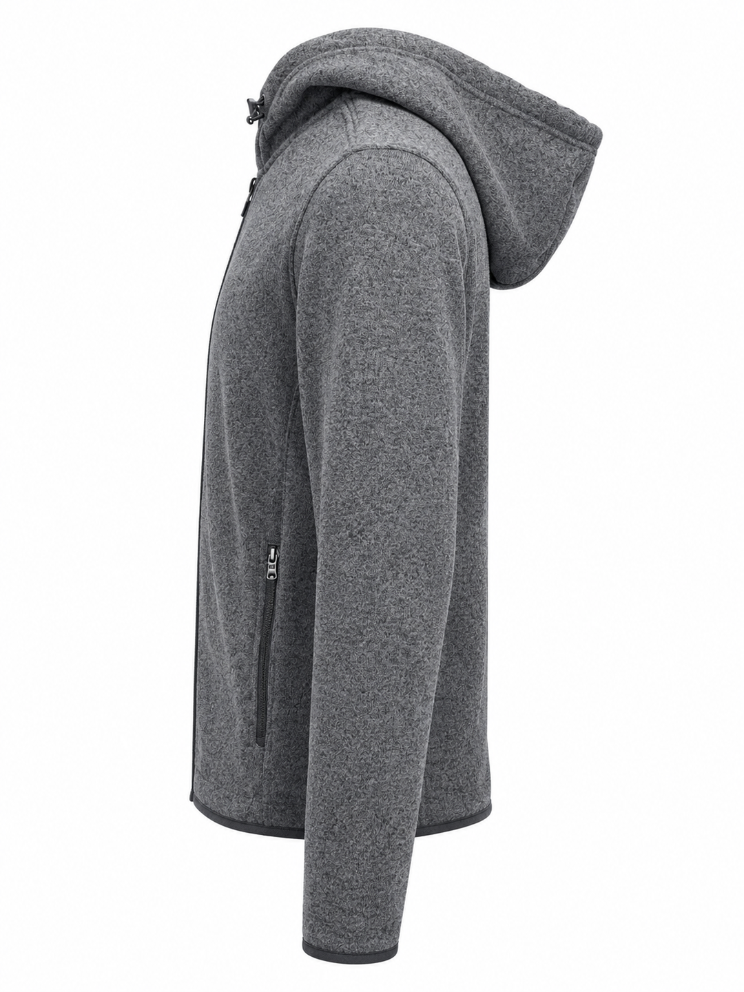Bobby Jones Full Zip Performance Fleece Hoodie Jacket - Black Heather - Medium