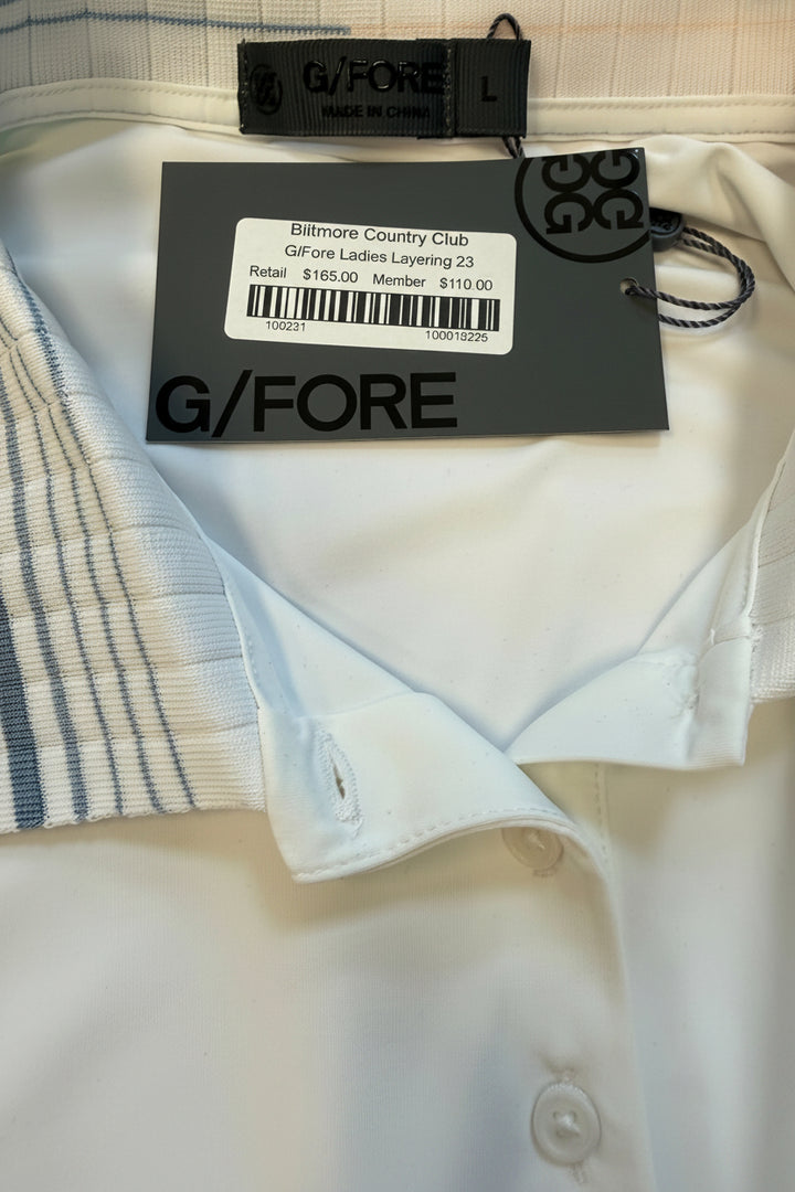 G/FORE Long Sleeve Tech Polo (w/ logo) - White - Large