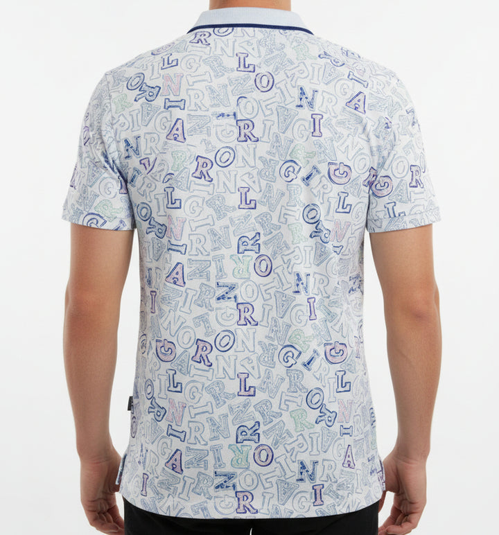 Original Penguin Men's Golf Polo Logo Play Print Bright White Size M