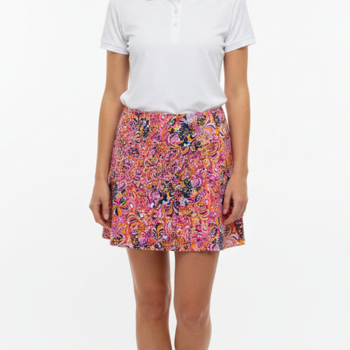 IBKUL Women's Golf Skort Flounce 16.5" Sunset Swirl Size S