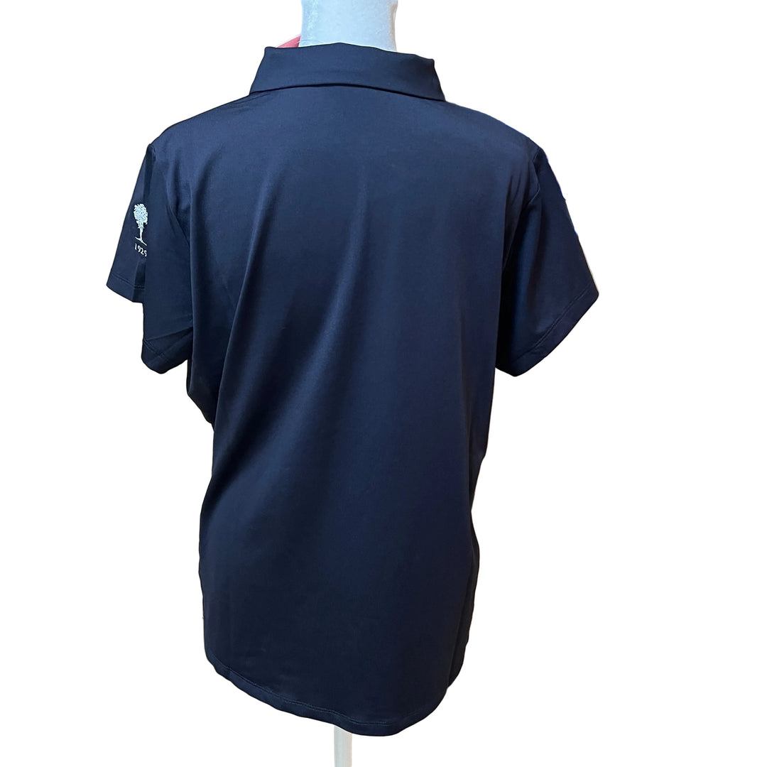 Golftini Short Sleeve Zip Stretch Polo (w/logo) - Navy - X-Large - Skorzie
