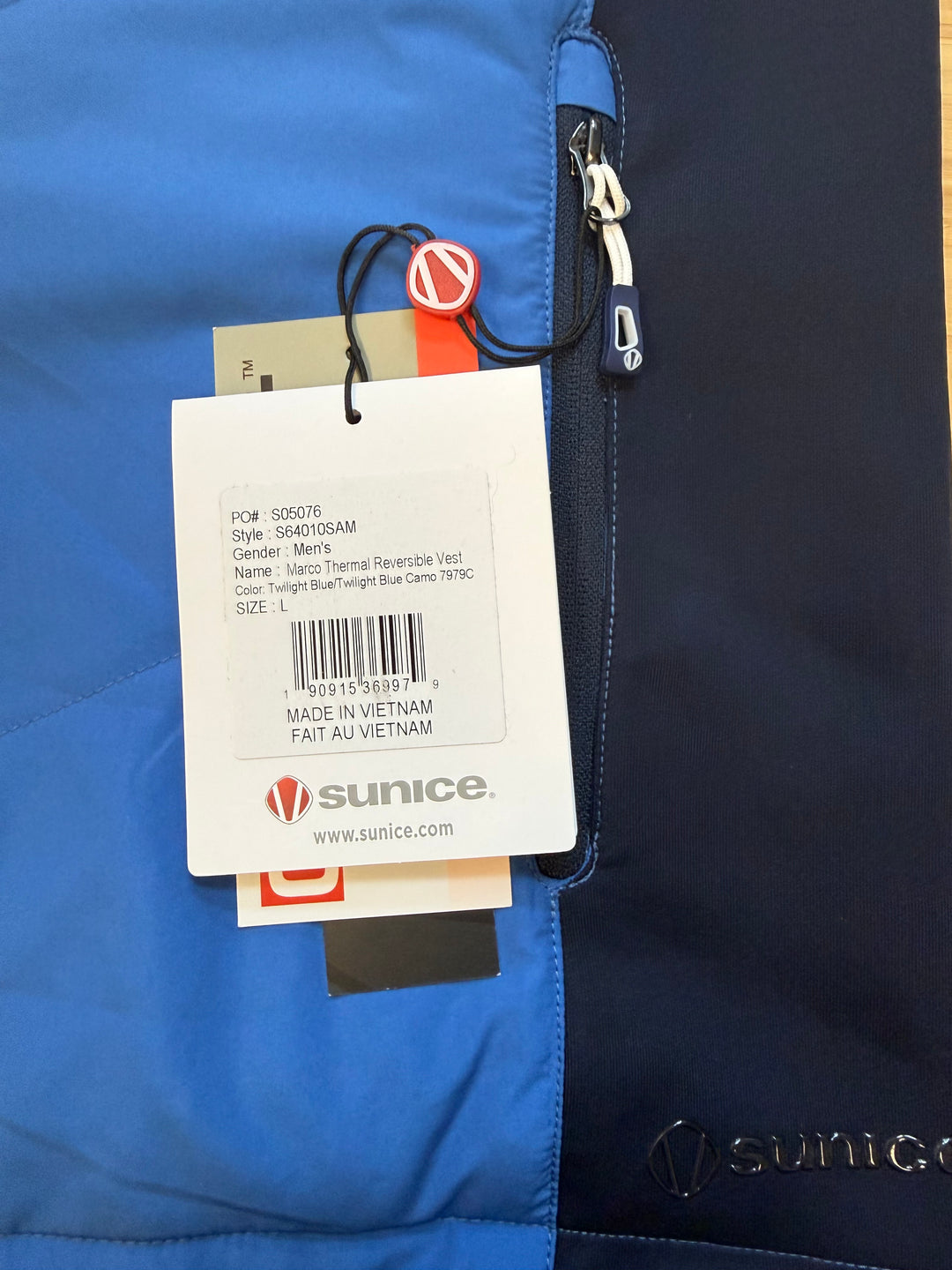 Sunice Marco Thermal Reversible Vest - Twilight Blue/Camo - Large