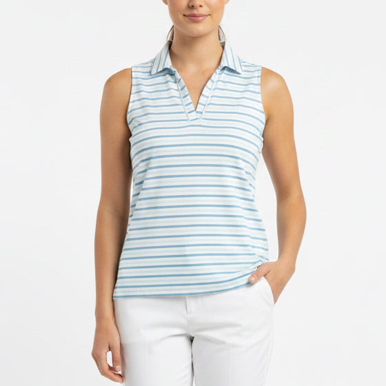 Smith & Quinn Women's S/L Polo Jack Seaside Stripe Size L