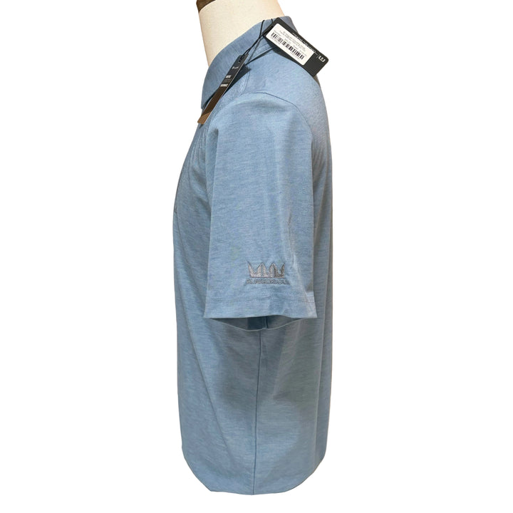 Travis Mathew Playmaker Polo (w/ logo) - Heather Copen Blue - Skorzie