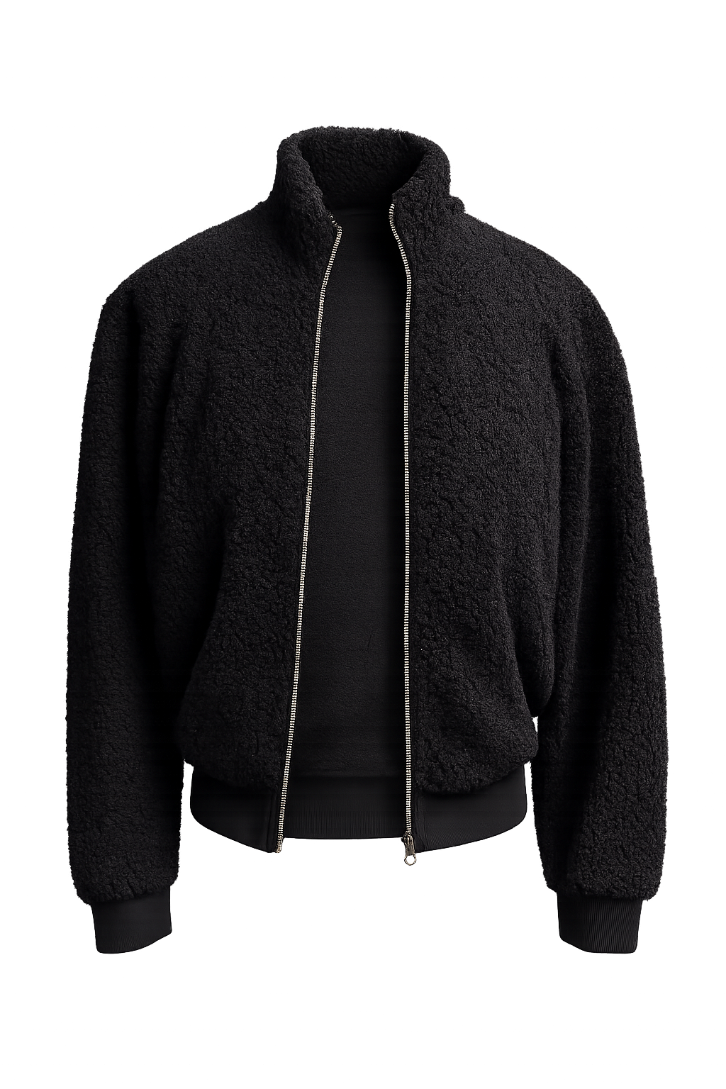Amy Sport Womens Danni Bomber Jacket - Black Sherpa