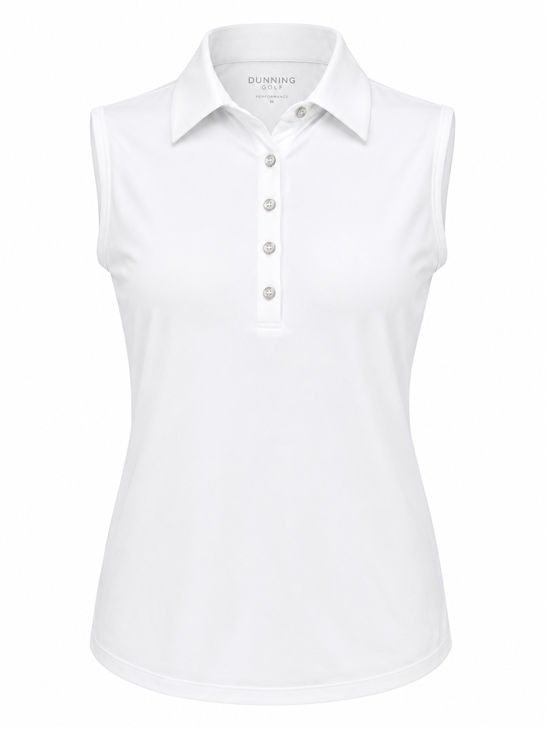 Dunning Player Alana Jersey Performance Sleeveless Polo - White