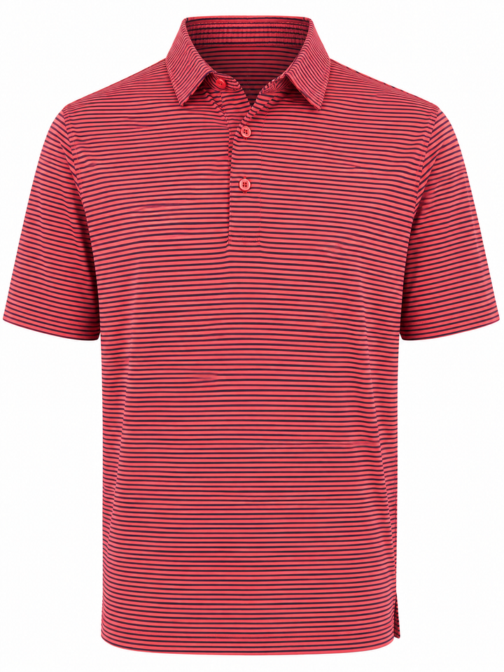 Bobby Jones Performance Tonal Striped Polo - Summer Navy/Mineral Red - Large