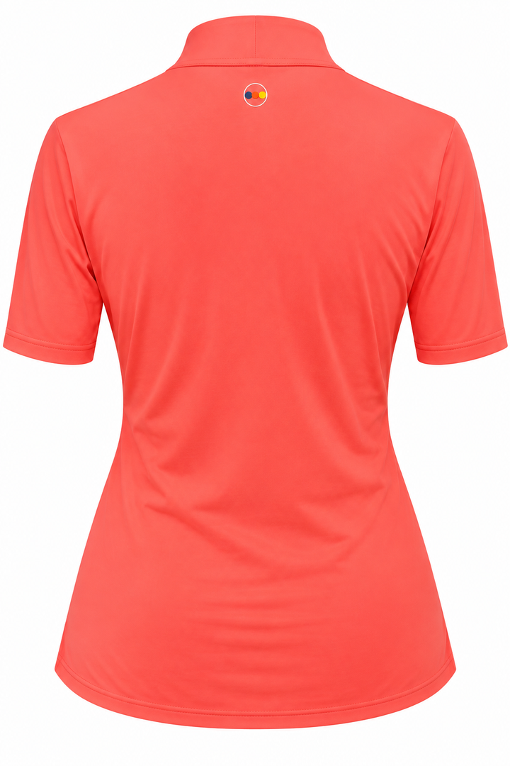 Swing Control Womens Solid Elbow Sleeve Top - Coral