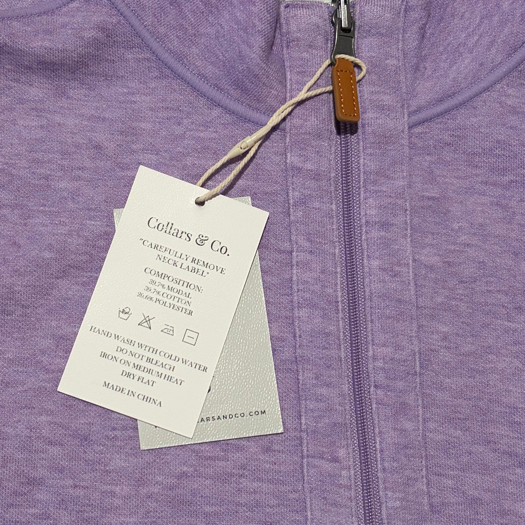 Collars & Co Men's Golf Quarter Zip Reversible Purple Size S