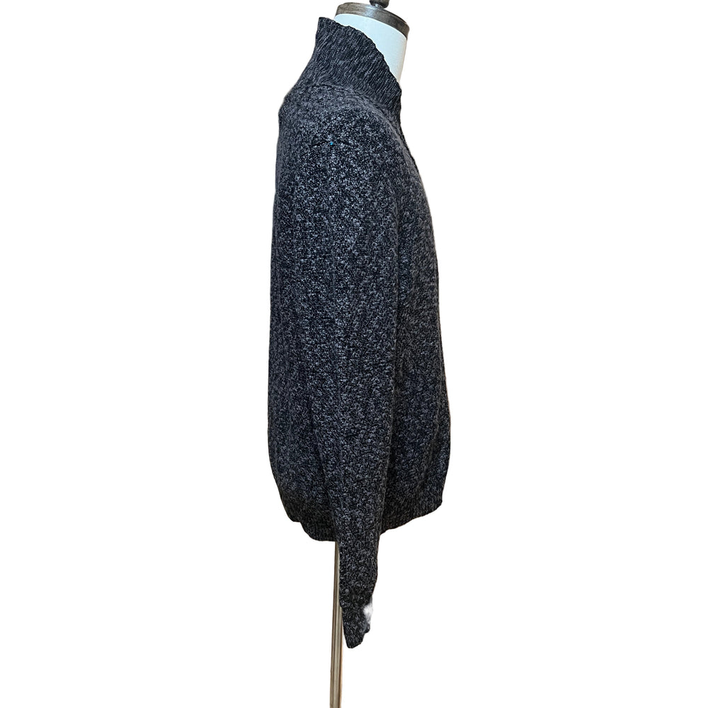 Billy Reid Marled Shawl Sweater - Charcoal - Medium - Skorzie