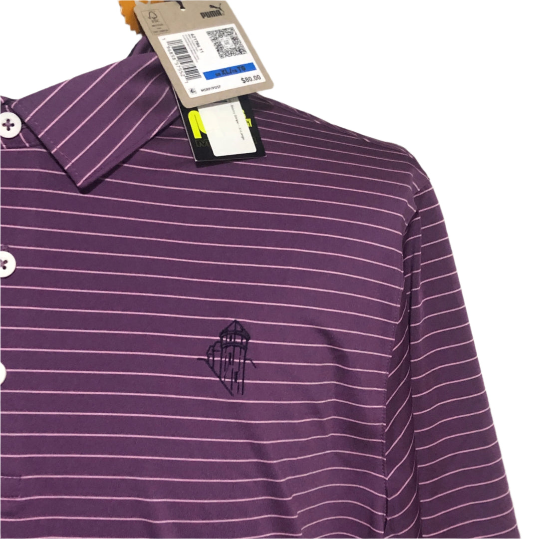 Puma Tucker Polo (w/ logo) - Berry Stripe - X-Large - Skorzie