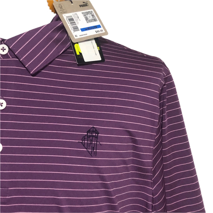 Puma Tucker Polo (w/ logo) - Berry Stripe - X-Large - Skorzie
