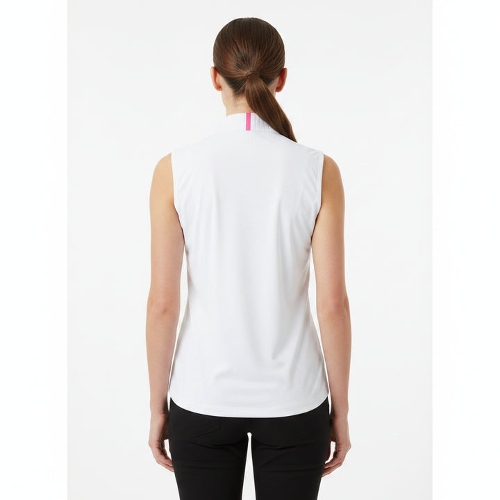 G/FORE Womens Silky Tech Sleeveless Button Polo - Snow