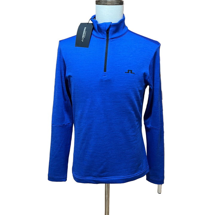 J.Lindeberg Destry Zip Mid Layer (w/logo) - Club Blue Melange - Skorzie