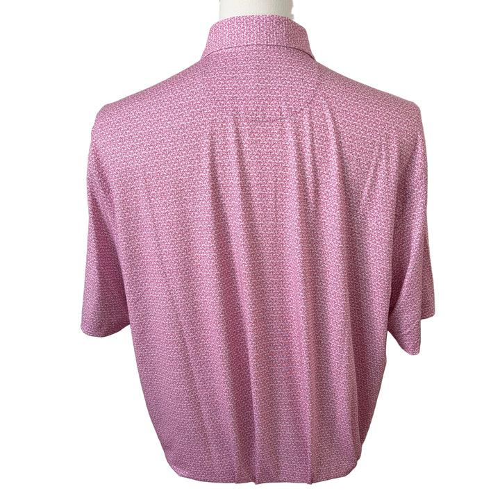 Greg Norman Stretch Jersey Coastal Coral Polo - Lobster - Large