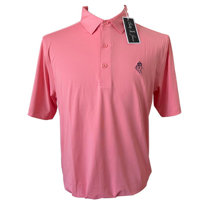 Bobby Jones Performance Jersey Solid Polo (w/ logo) - Strawberry Ice - Skorzie