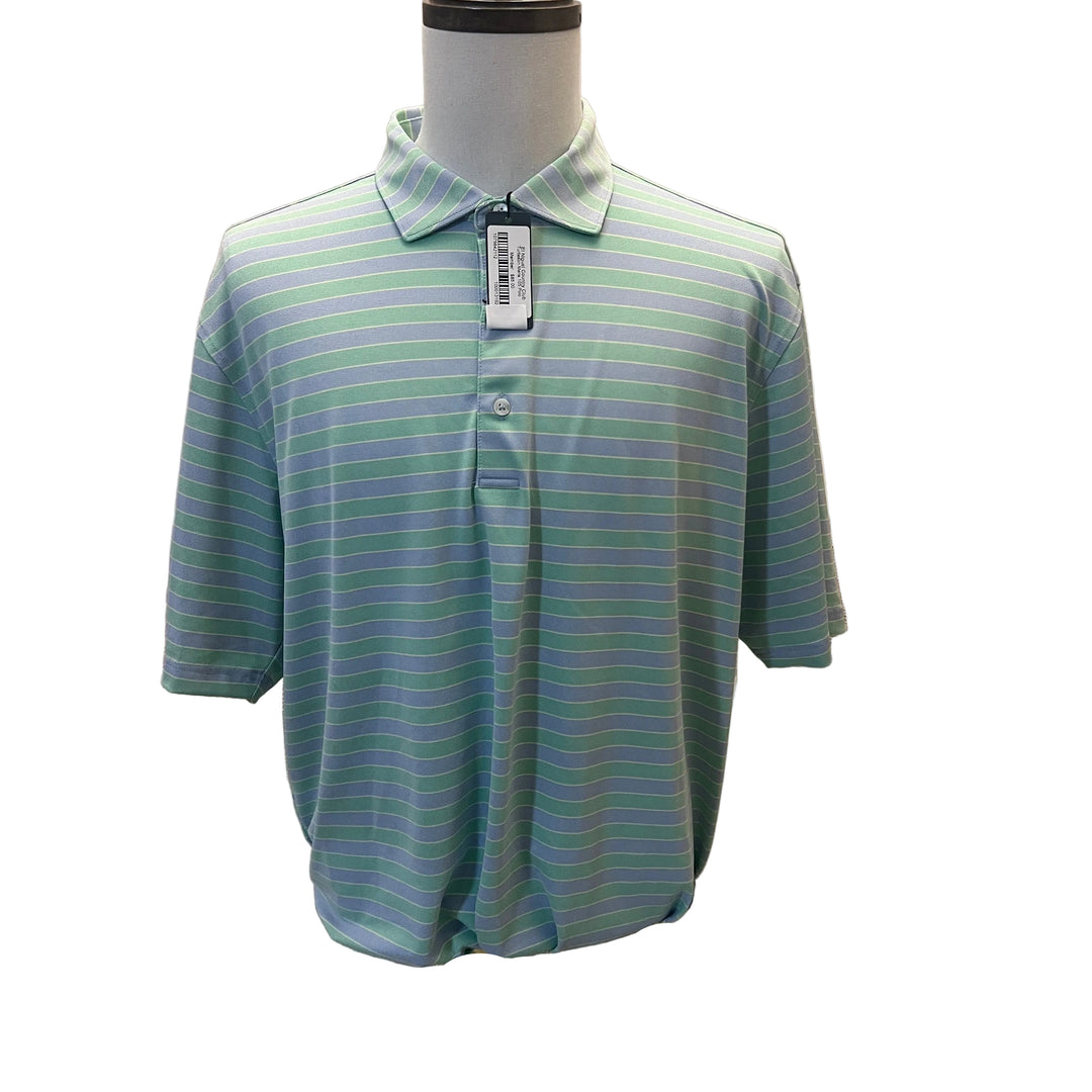 Turtleson Flynn Stripe Polo (w/ logo) - Blue/Green - FINAL SALE ITEM - Skorzie