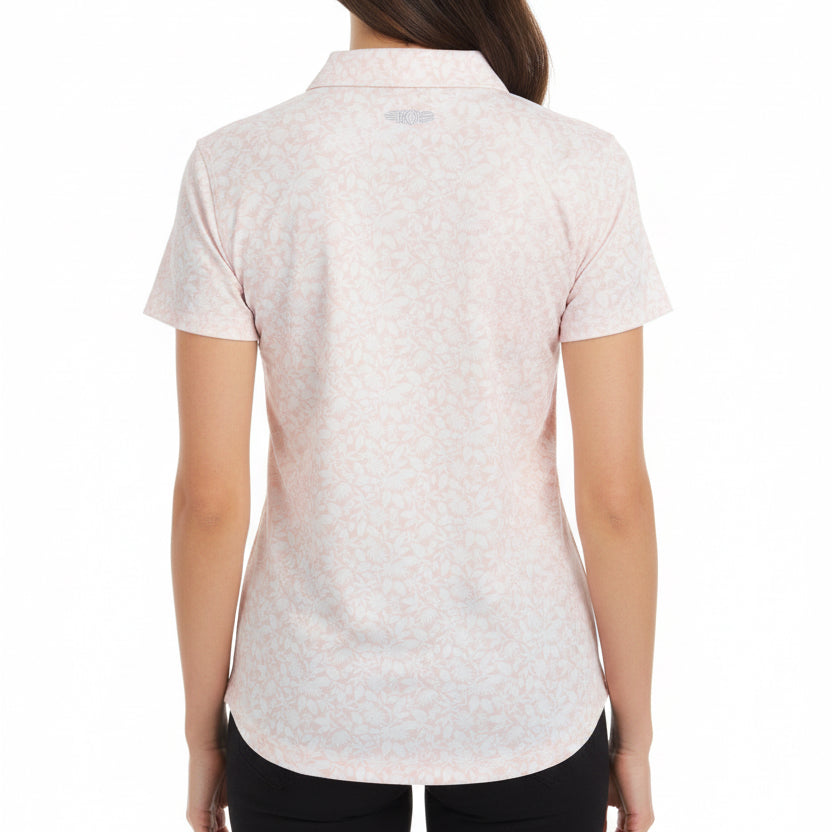 Straight Down Women's Golf Polo Huli Peach Size M