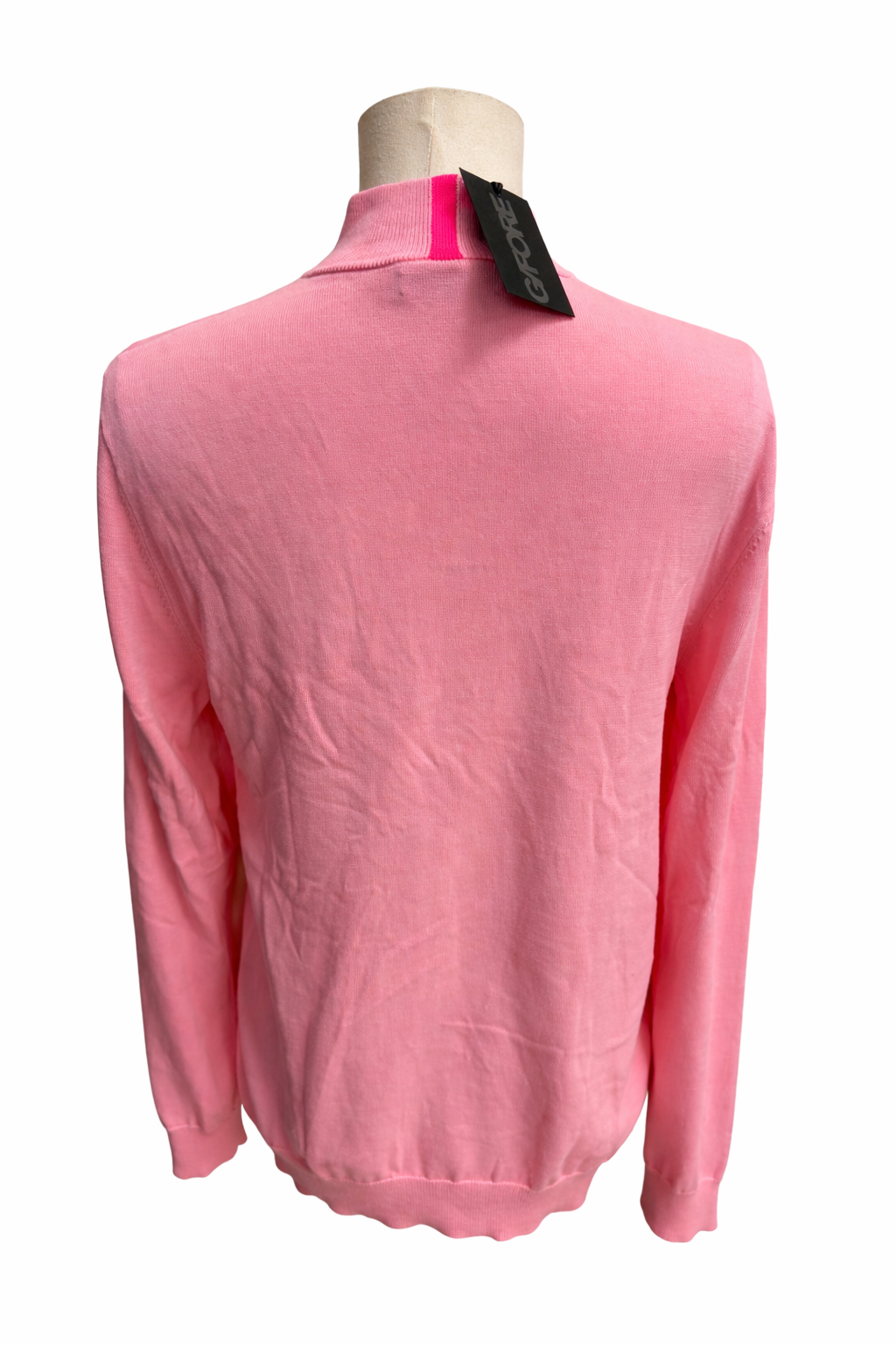 G/FORE Men's Cotton Cooling Quarter Zip Golf Sweater - Candy Pink - Medium - Skorzie