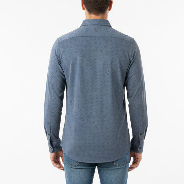 Travis Mathew Men's L/S Polo Handsome Town Navy Size S