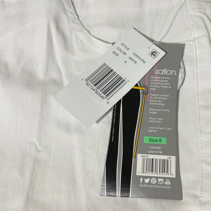 Slimsation Women's Golf Pants Dolphin Hem Crop 25" White Size 8