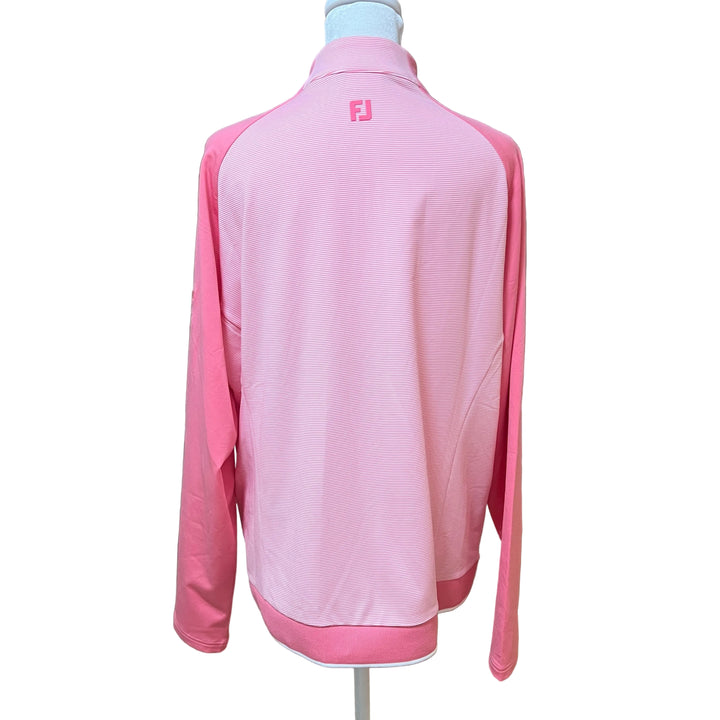 FootJoy 1/4 Zip Midlayer (w/ logo) - Coral Stripe - X-Large - Skorzie