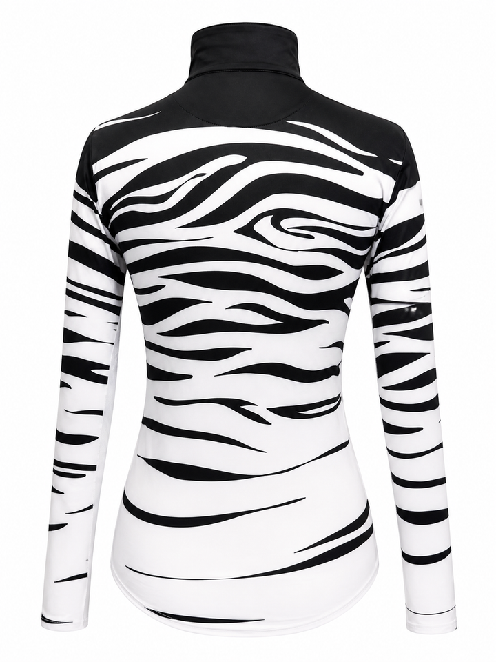 SanSoleil SolCool Long Sleeve Print Mock - Happy Zebra