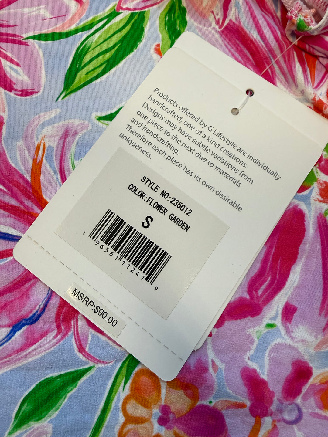G-Lifestyle Button Ruffle Sleeveless Polo - Flower Garden - Small
