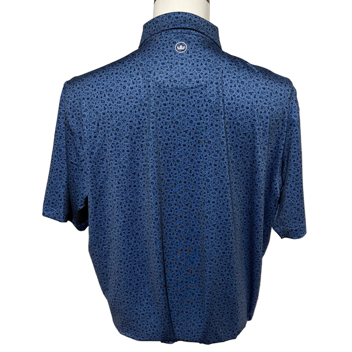 Peter Millar Lights Performance Jersey Polo (w/logo) - Blue Haze - Large - Skorzie