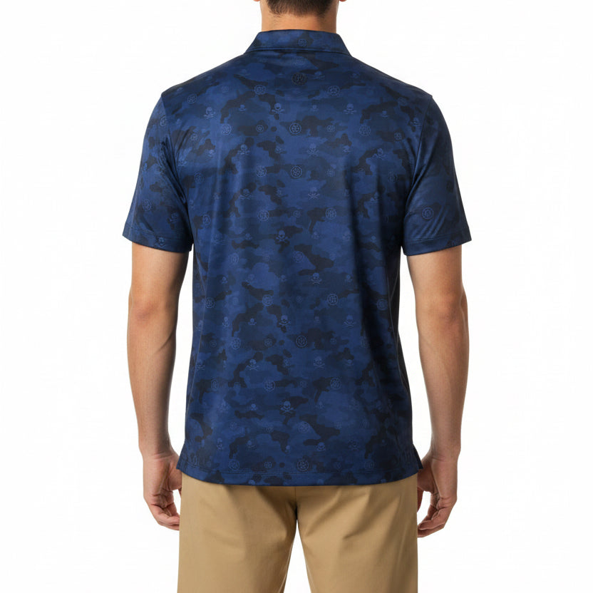 G/FORE Men's Polo Icon Camo Tech Jersey Twilight Size L