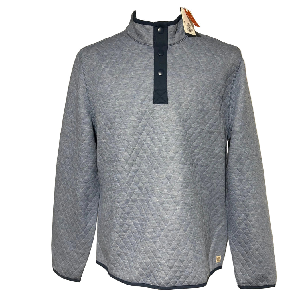 Marine Layer Corbet Quilted Reversible Pullover - Mid Blue/Light Grey - Skorzie