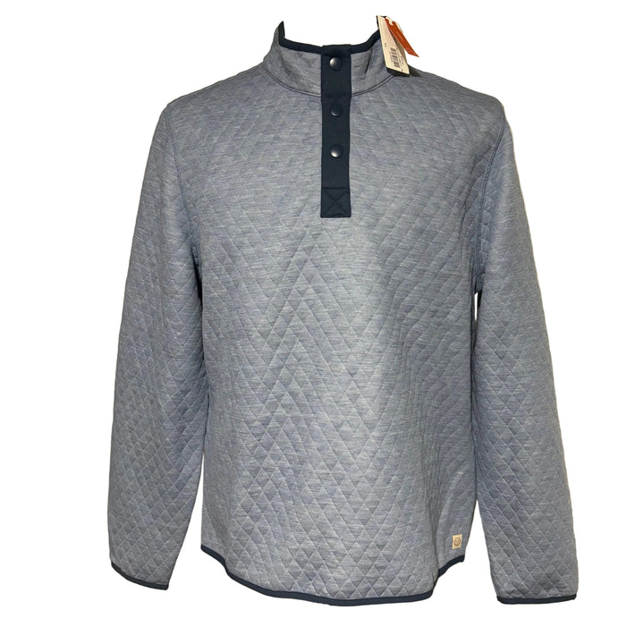 Marine Layer Corbet Quilted Reversible Pullover - Mid Blue/Light Grey - Skorzie